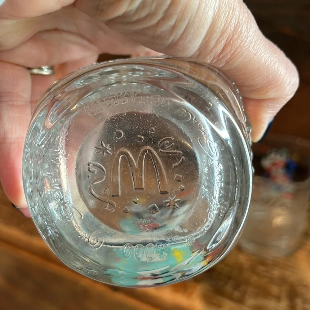 Disney Millennium Celebration Glasses Set of 2 Mickey Mouse McDonalds Collectors